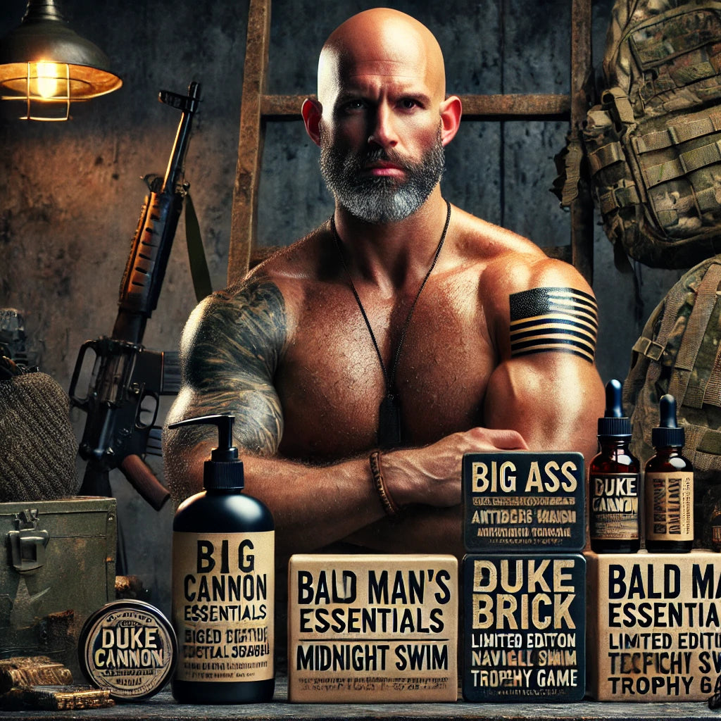 Duke Cannon's "Bald Man's Essentials" Kit -This kit doesn’t cover up baldness—it celebrates it!